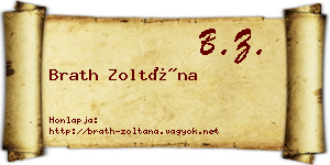 Brath Zoltána névjegykártya